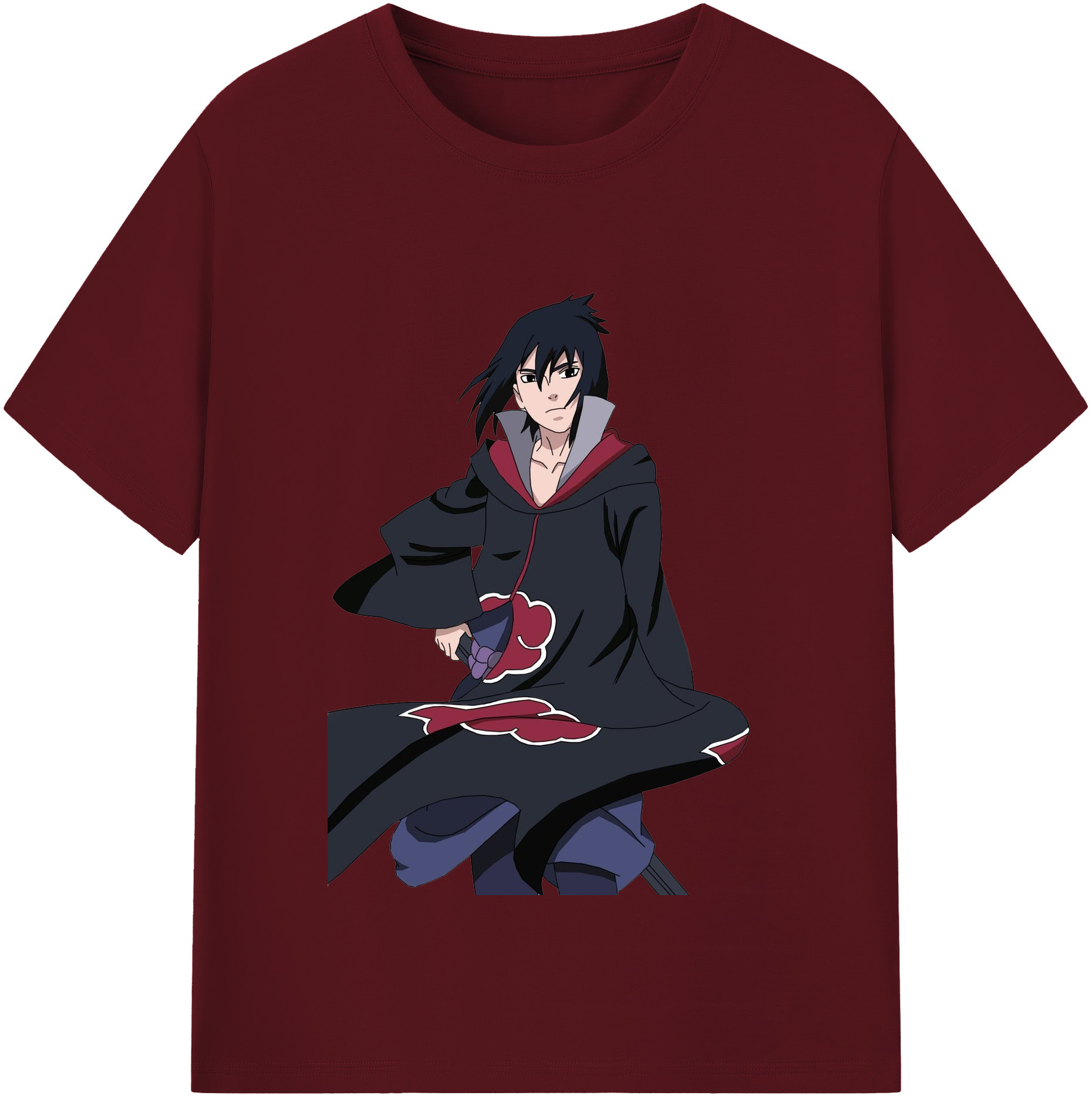 （画像用） NARUTO -ナルト- うちは サスケ Uchiha Sasuke 綿100％半袖Tシャツ（フロントプリント）